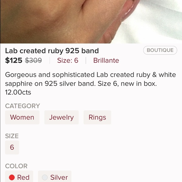 Lab creates ruby & sapphire tear drop ring - Picture 4 of 4